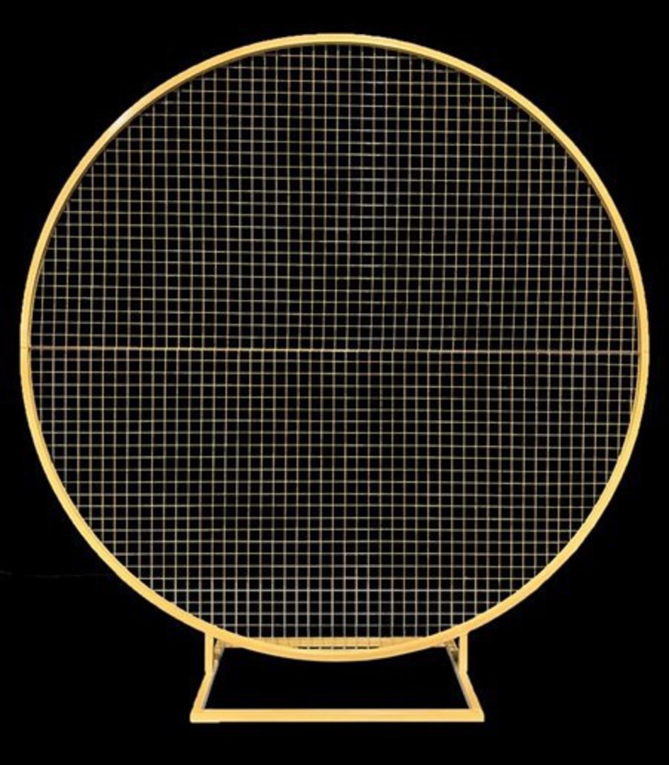 Gold Round Flower/Balloon Mesh Frame (190cm D x 2m H) image 0